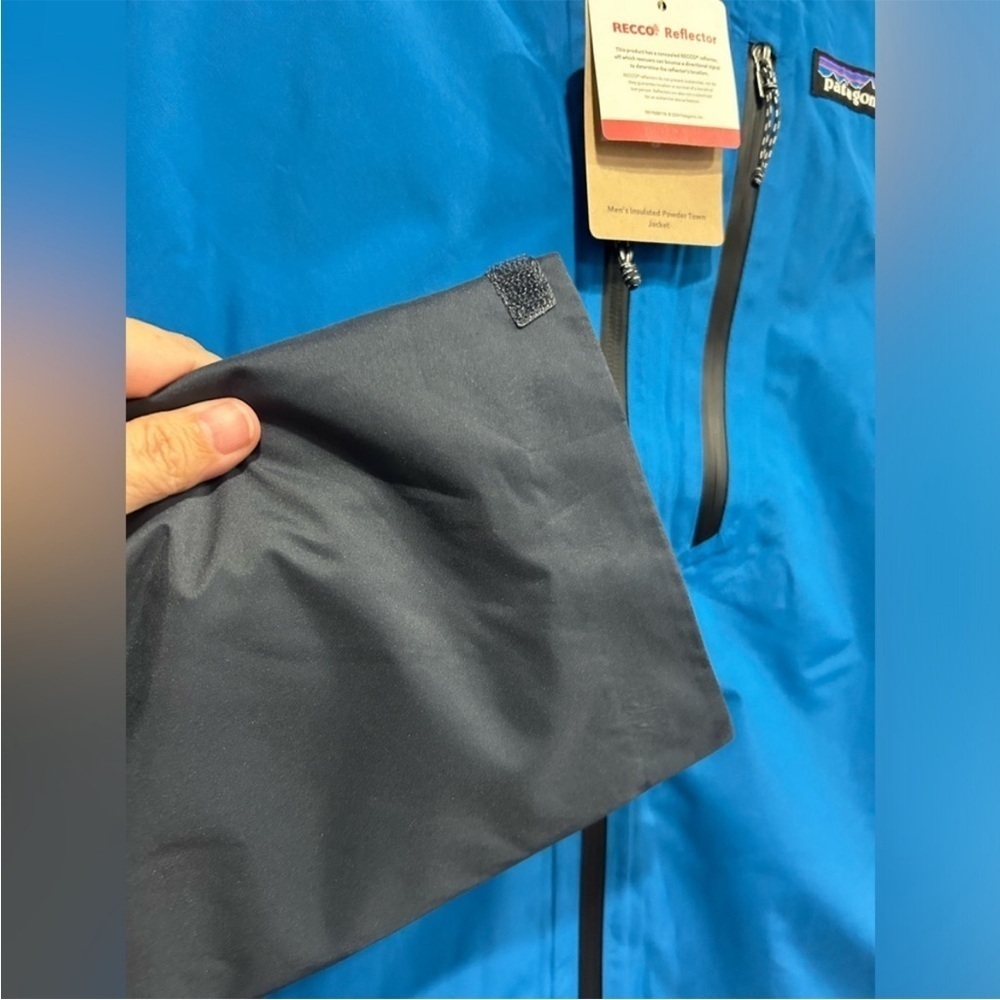Patagonia Men's Large Insulated Powder Town Snow Jacket Ski Snowboard Blue NWT - Picture 7 of 8